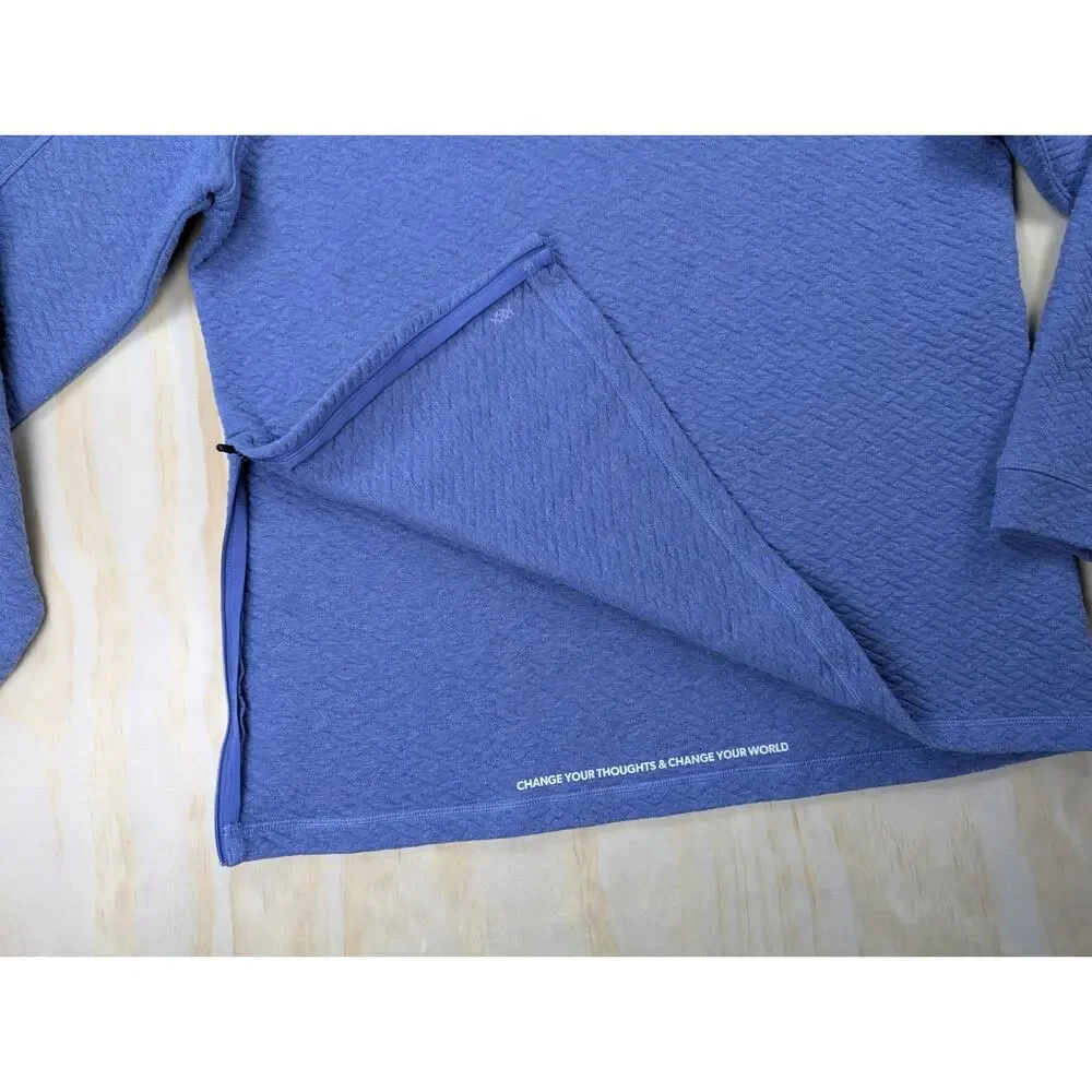 Rhone Men's XL Quilted Snap Pullover Blue Textured Side Zip